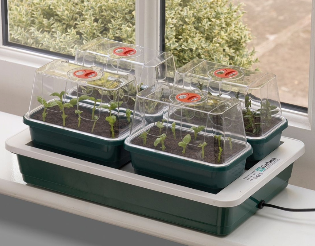 GP Minidrivhus med undervarme (Fab 4 Electric windowsill propagator)