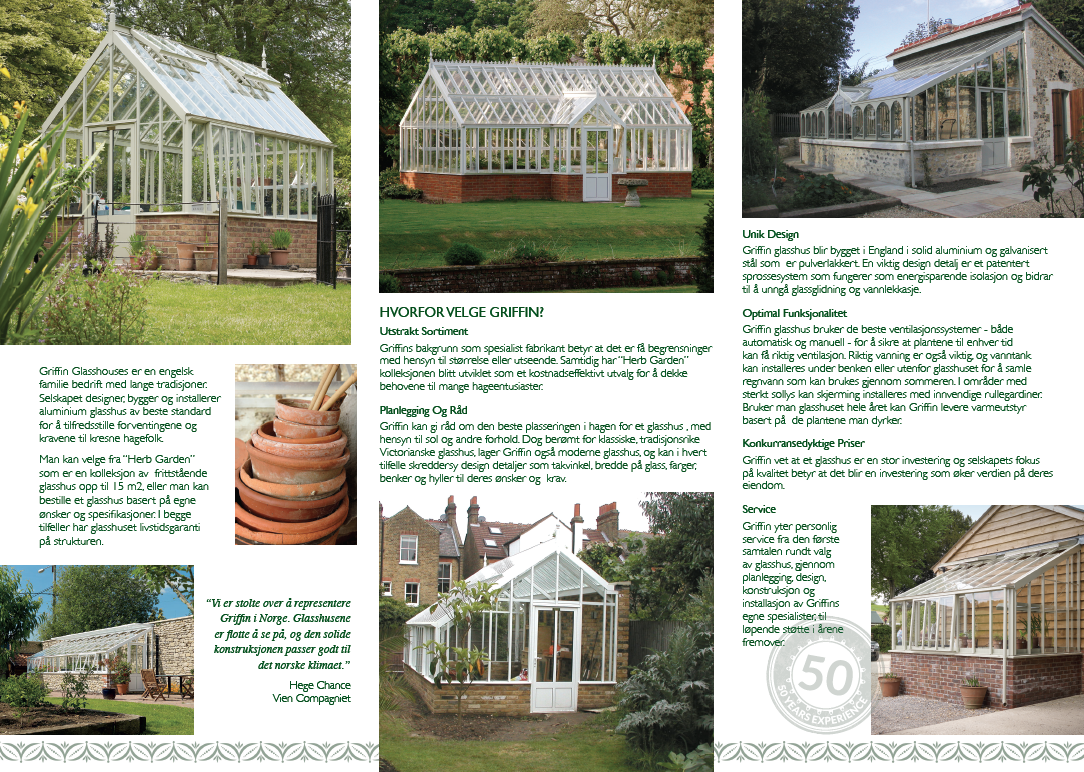 Glasshus fra Griffin - "Bespoke” Kolleksjon