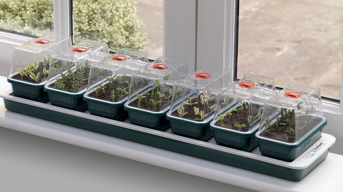 GP Minidrivhus med undervarme (Super 7 Electric windowsill propagator)